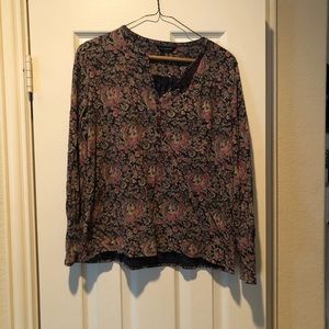 Lucky brand long sleeve multicolored top Sz Sp